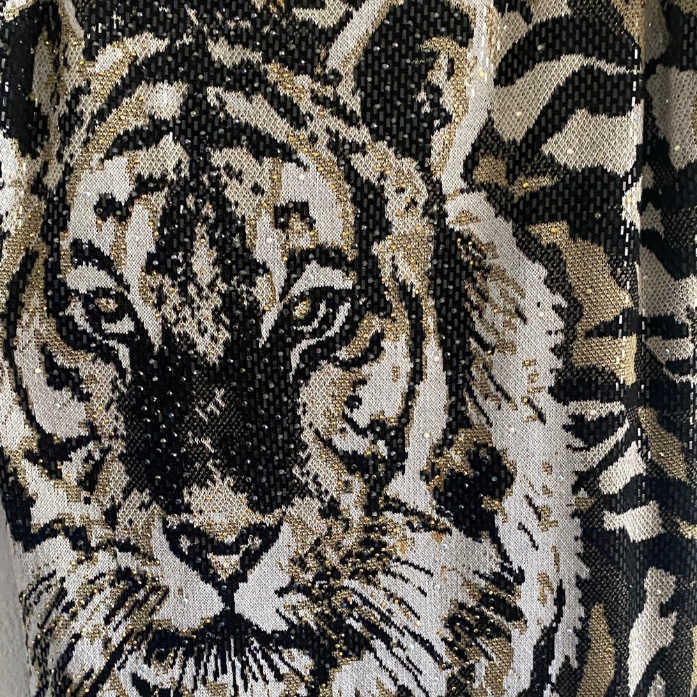 St John Evening Marie Gray Lion Sequin Dress Size 8 - Picture 3 of 6